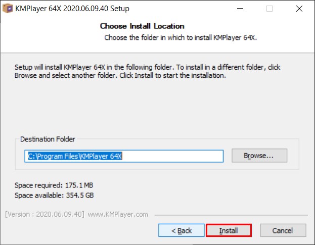Chọn thư mục cài đặt và nhấn Install Chọn thư mục cài đặt và nhấn Install