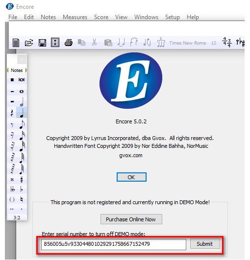 phan mem encore 5 full crack Tiến hành nhập key để crack phần mềm encore full crack