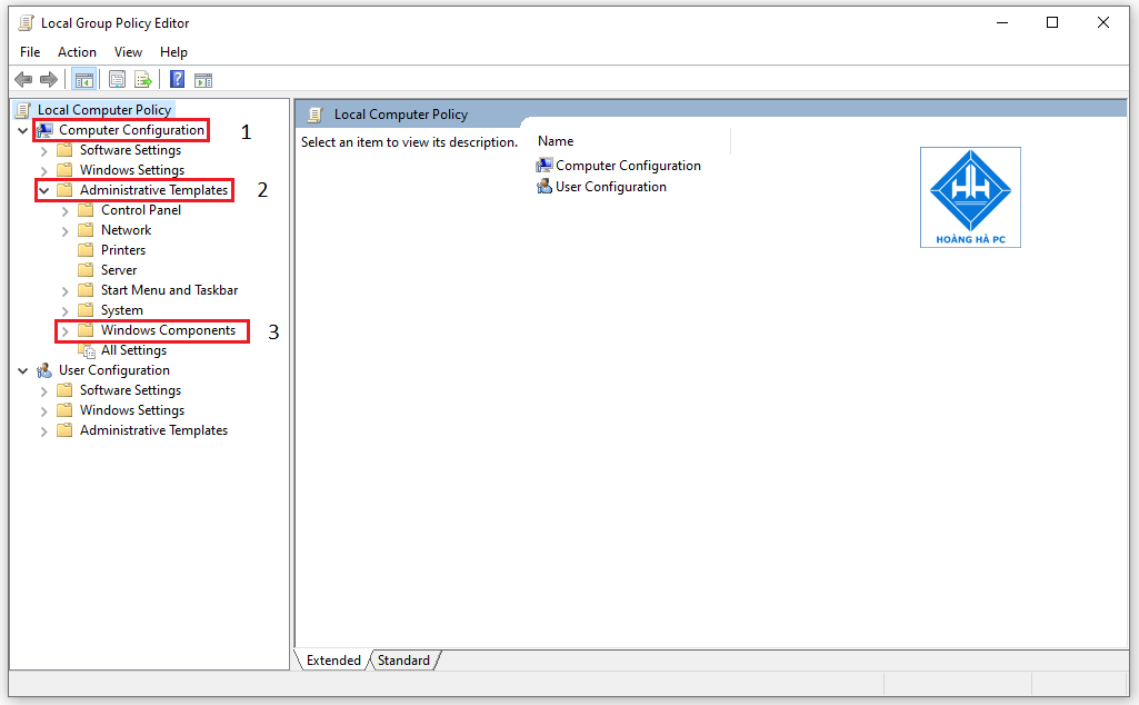 Tắt Windows Defender bằng Local Group Policy
